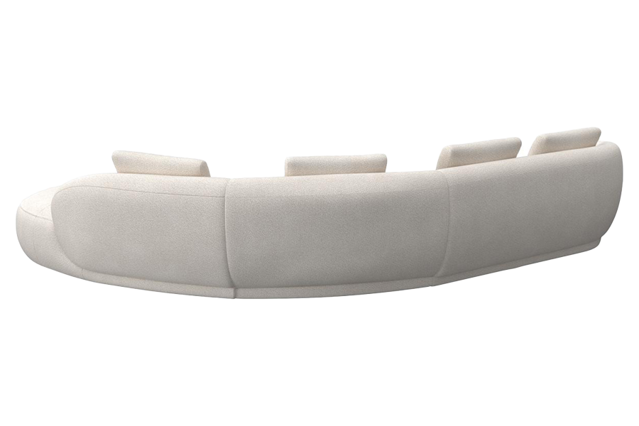 Aurelo Curve Medium Left Hand Corner Sofa with Round Chaise