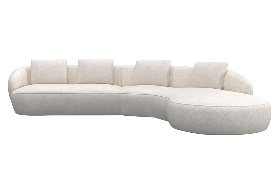Aurelo Curve Medium Left Hand Corner Sofa with Round Chaise