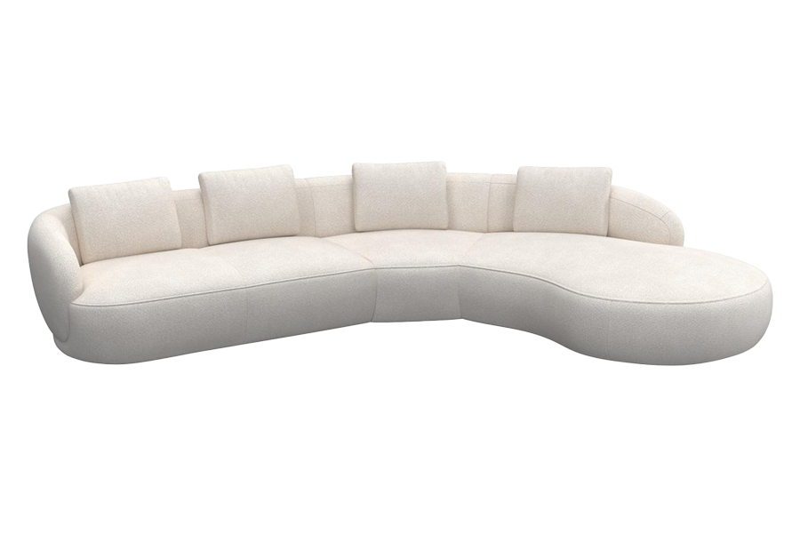 Aurelo Curve Medium Left Hand Corner Sofa with Round Chaise