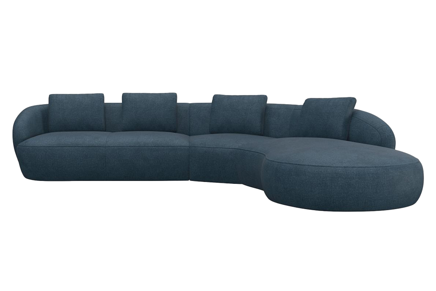 Aurelo Curve Medium Left Hand Corner Sofa with Round Chaise