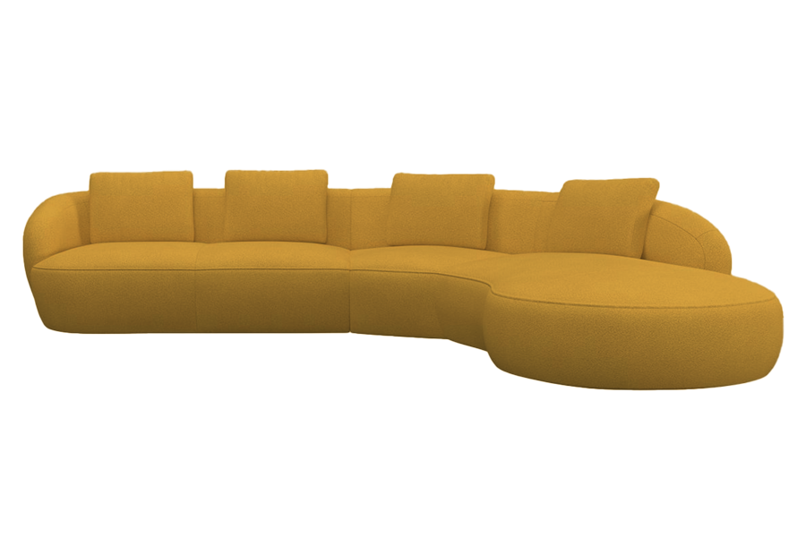 Aurelo Curve Medium Left Hand Corner Sofa with Round Chaise