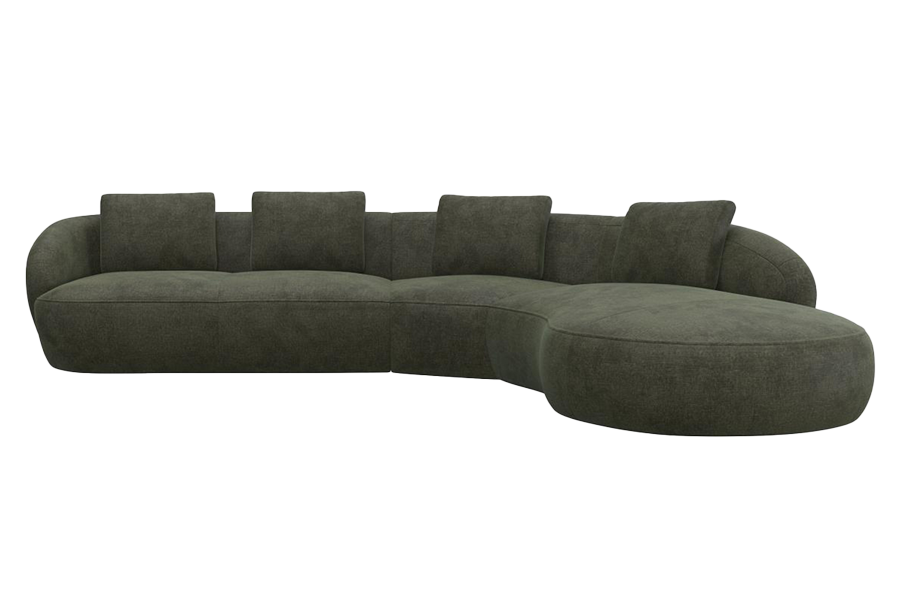 Aurelo Curve Medium Left Hand Corner Sofa with Round Chaise