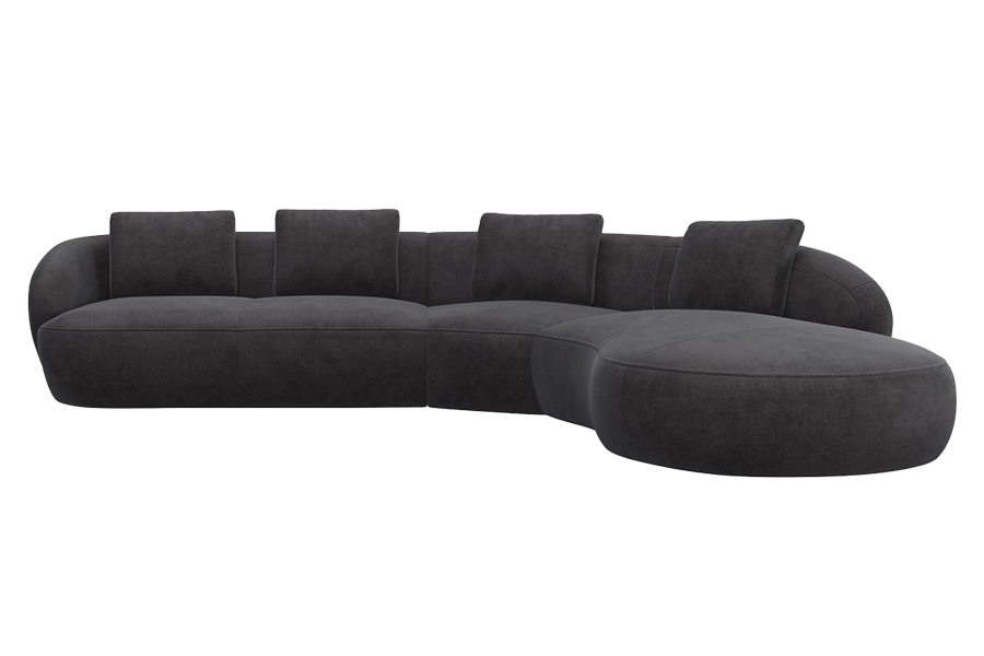 Aurelo Curve Medium Left Hand Corner Sofa with Round Chaise