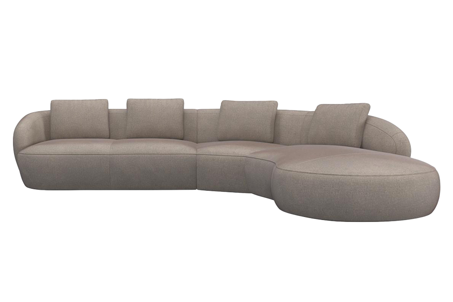 Aurelo Curve Medium Left Hand Corner Sofa with Round Chaise