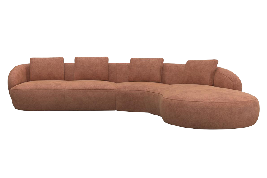 Aurelo Curve Medium Left Hand Corner Sofa with Round Chaise