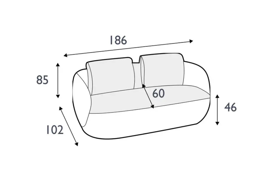 Aurelo Curve 2 Seater Sofa