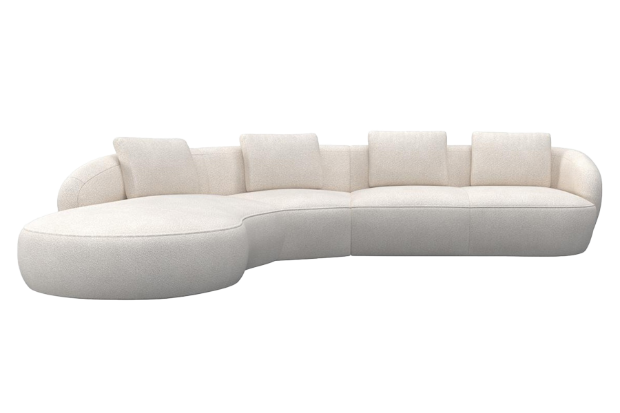 Aurelo Curve Medium Right Hand Corner Sofa with Round Chaise