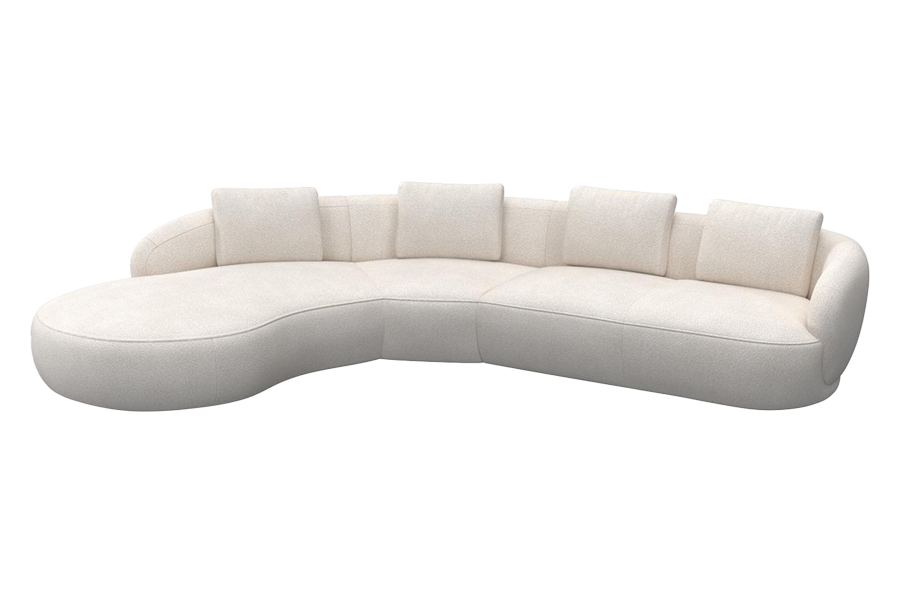 Aurelo Curve Medium Right Hand Corner Sofa with Round Chaise