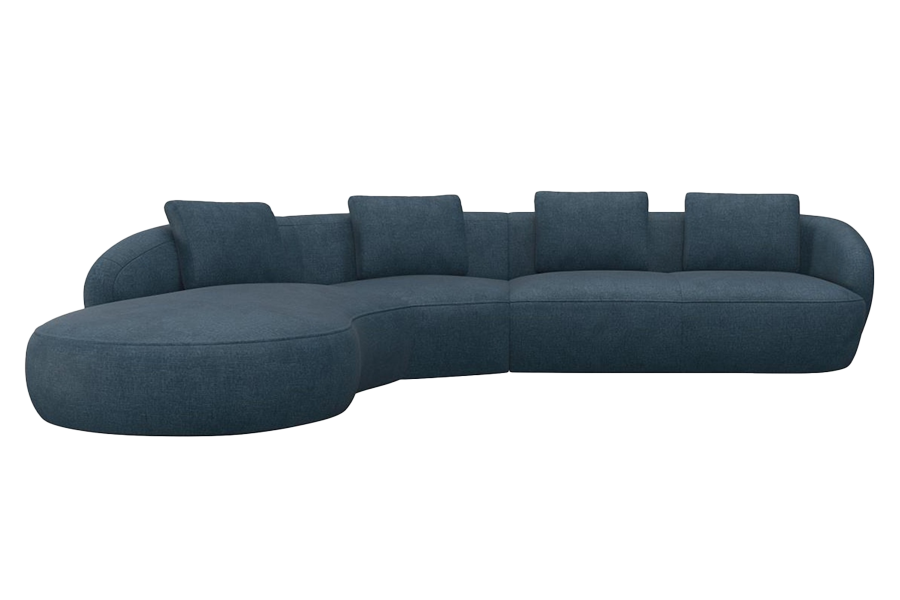 Aurelo Curve Medium Right Hand Corner Sofa with Round Chaise