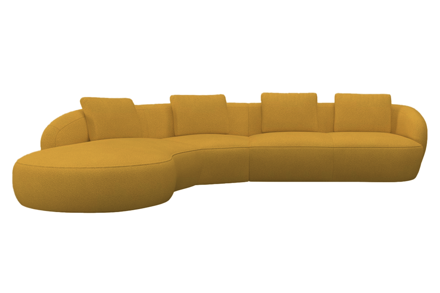 Aurelo Curve Medium Right Hand Corner Sofa with Round Chaise