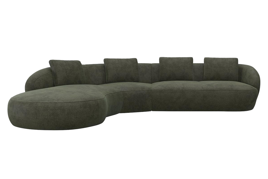 Aurelo Curve Medium Right Hand Corner Sofa with Round Chaise