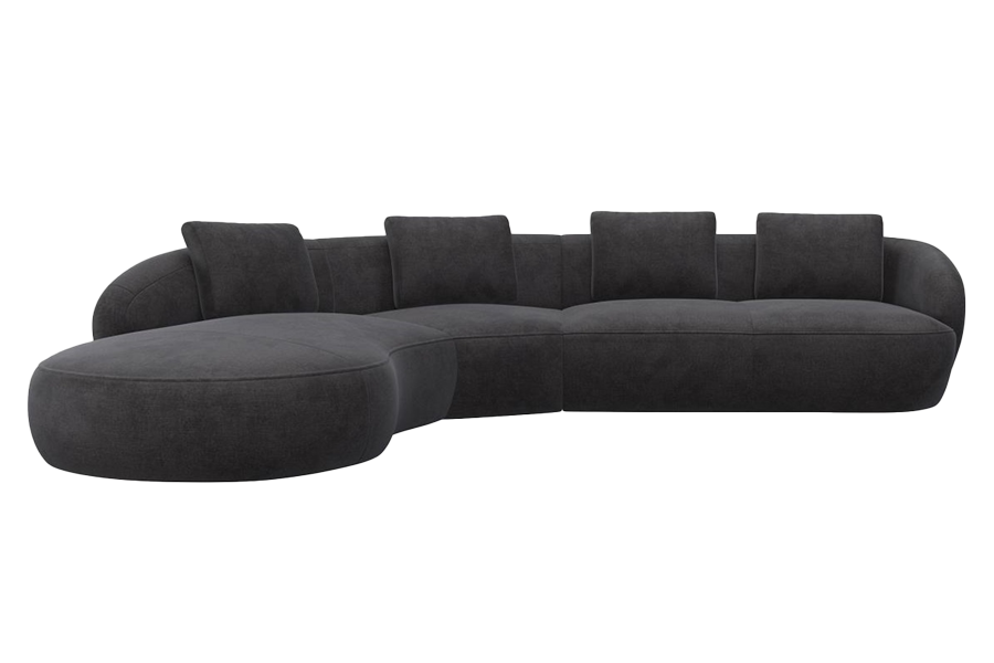 Aurelo Curve Medium Right Hand Corner Sofa with Round Chaise