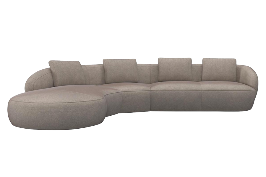 Aurelo Curve Medium Right Hand Corner Sofa with Round Chaise