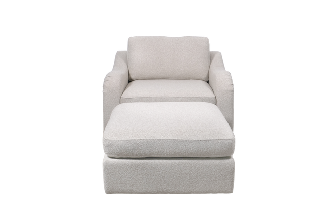 Slouch Lounge Armchair & Footstool