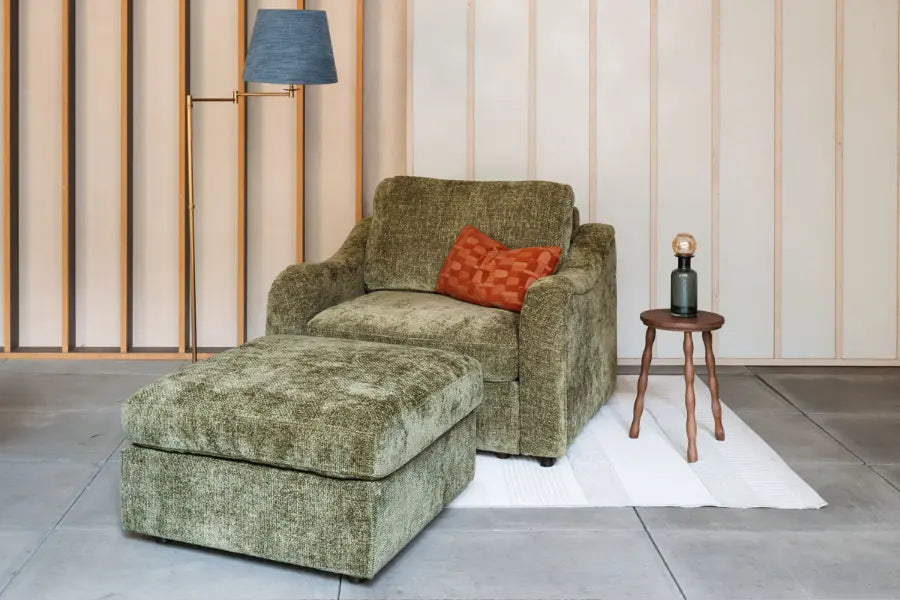 Slouch Lounge Armchair & Footstool