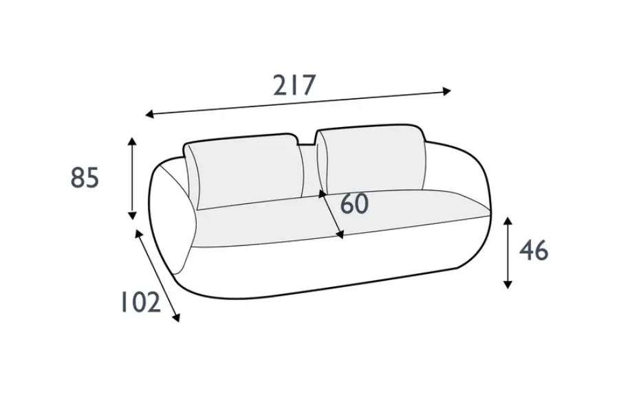 Aurelo Curve 3 Seater Sofa